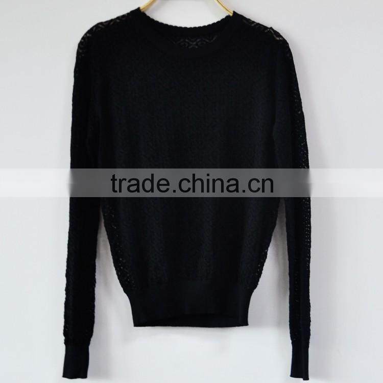 Women Pullover Round Neck Sweater Summer Breathable Sweater for Women