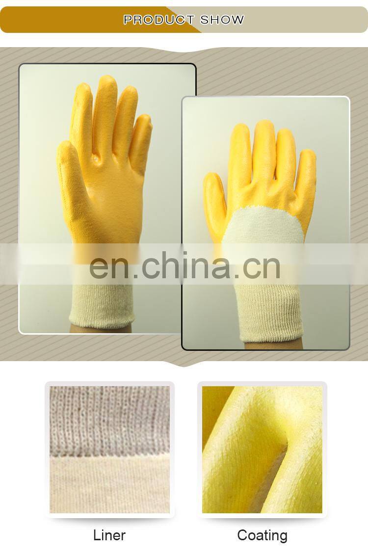 Eldiven/Yellow Nitrile Coated Gloves With Knit Wrist