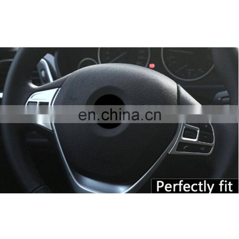 Matte Chrome Interior Accessories Steering Wheel Button Cover Trim For BMW 3 4 Series F30 F34 GT