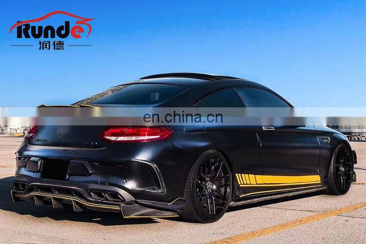 Runde PSM Style Body Parts Carbon Fiber Material Rear Lip Diffuser For Mercedes-Benz W205 C63S coupe rear lip diffuser