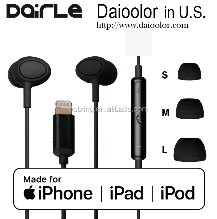 Mfi headphone noise cancelling lightening earbuds good sound magic earphone for iphone 7