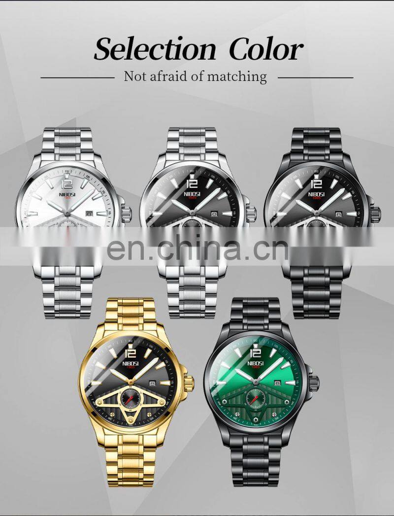 NIBOSI Fashion Luxury Men Watches Top Brand Luxury Quartz Wristwatch Sport Waterproof Chronograph Male Clock Relogio Masculino
