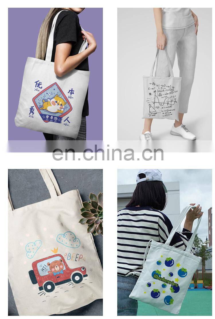 Customised soft washing durable organic cotton tote draw string shoe bag small foldable canvas cloth zippered bag with logo