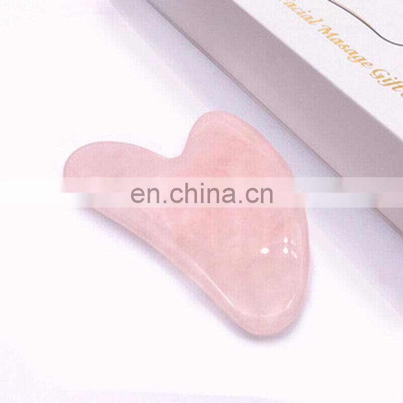 Heart shaped pink quartz gua sha