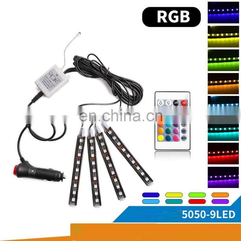 RGB LED car light strip, LED atmosphere lamps, 12V remote control car interior light