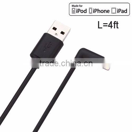 MFI certified multi color dual 90 degree angled usb cable for iphone 6 plus/mini ipad 2 support ios 8