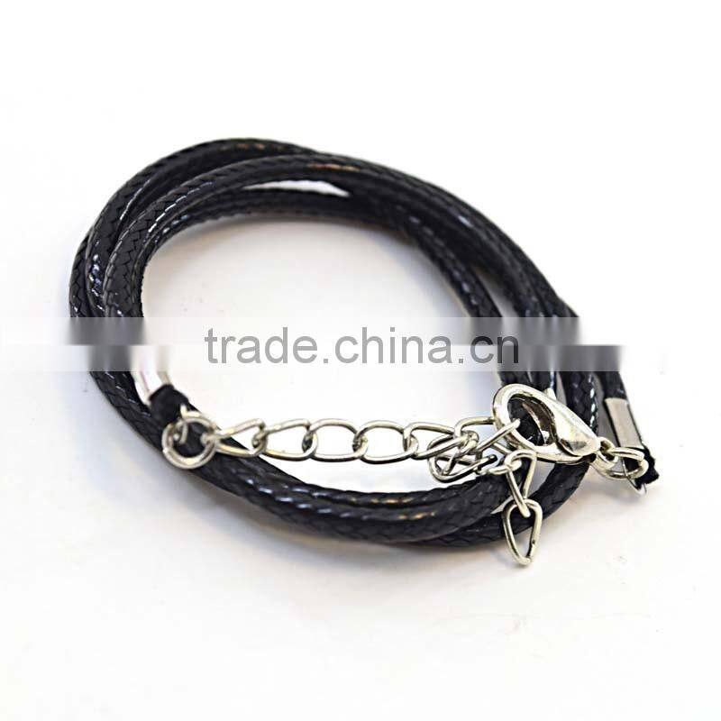 Alloy Jewelry Main Material and Chains Necklaces nylon leather necklace chain Black