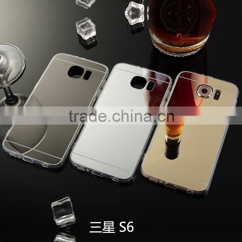Wholesale Case cover for samsung galaxy s6 , tpu bumper mirror mobile phone case