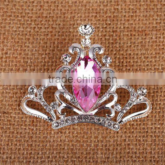 New design zinc alloy rhinestone crown brooch
