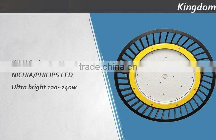140lm/w 200w 150w 120W ETL CE FCC IP65 100-277V cold White UFO Led high bay light 100w