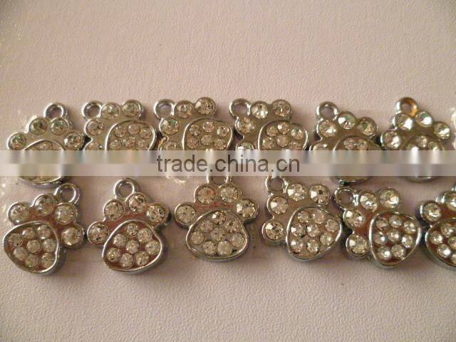 Wholesale fashional Metal jewelry new design zinc alloy chrome plated paw pendant charms
