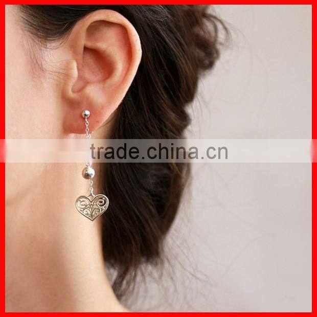 2016 FACTORY promotion summer new arrive dangle pave black zirconia Leaf crystal earring