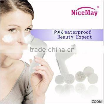 handheld rotary facial brush with 6 heads