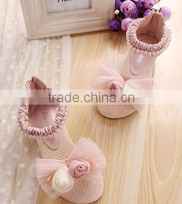 2014 Flower Pearl Girls Sandals Kids Sandals