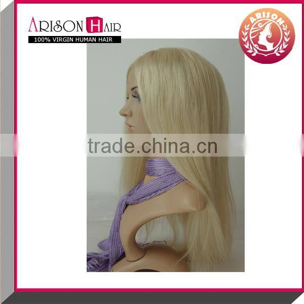 2015 HOT top sell wholesale afro kinky brazilian blonde human hair caps for making silk base full lace wig