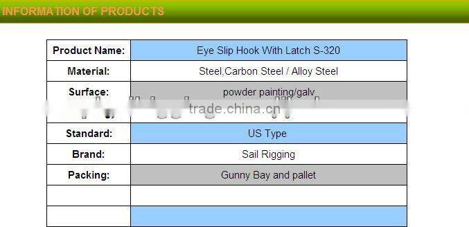 high quality us type 320a alloy steel eye cargo hook