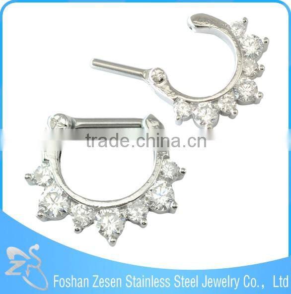 Hot Designs White Zircon Body Jewelry Nose Septum Piercing