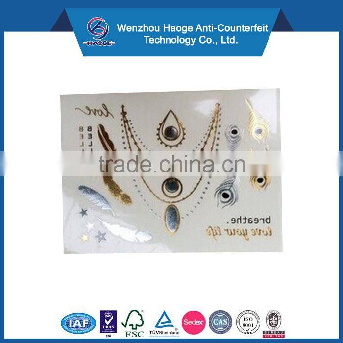 Personalized gold foil tattoos stickers & temporary metallic tattoo stickers, tattoo sticker