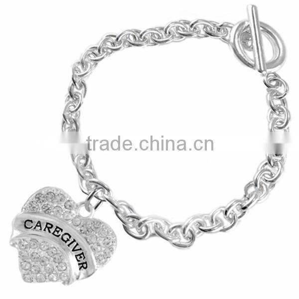 Genuine Austrian Clear Crystal "Dog Lover" Charm Chain Link Bracelet