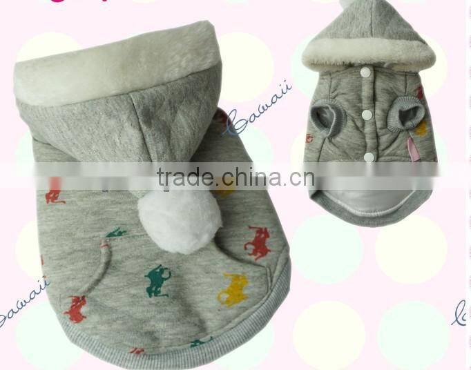 Red Christmas Fleece Dog Hoodie Clothes superwarm