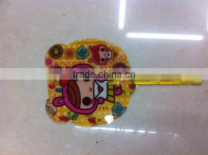 decorative hand fans with cartoon pink cat