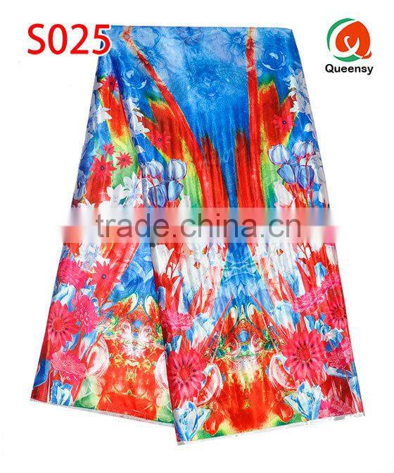 2015 latest design 100% silk satin fabric, beautiful indian satin fabric S024