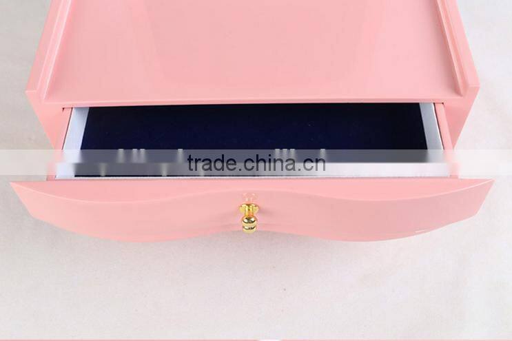 High Finish Princess Wooden Jewellery Box, Pink Painting Jewellery Box, Jewellery Collection Case