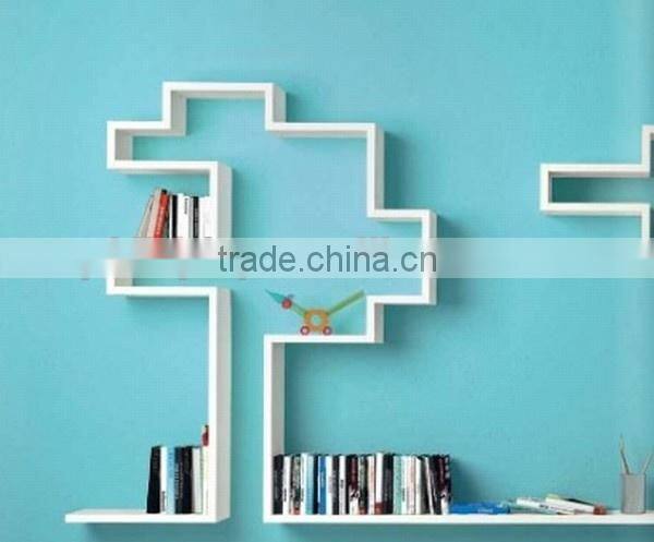 white color wooden wall mounted book rack holder