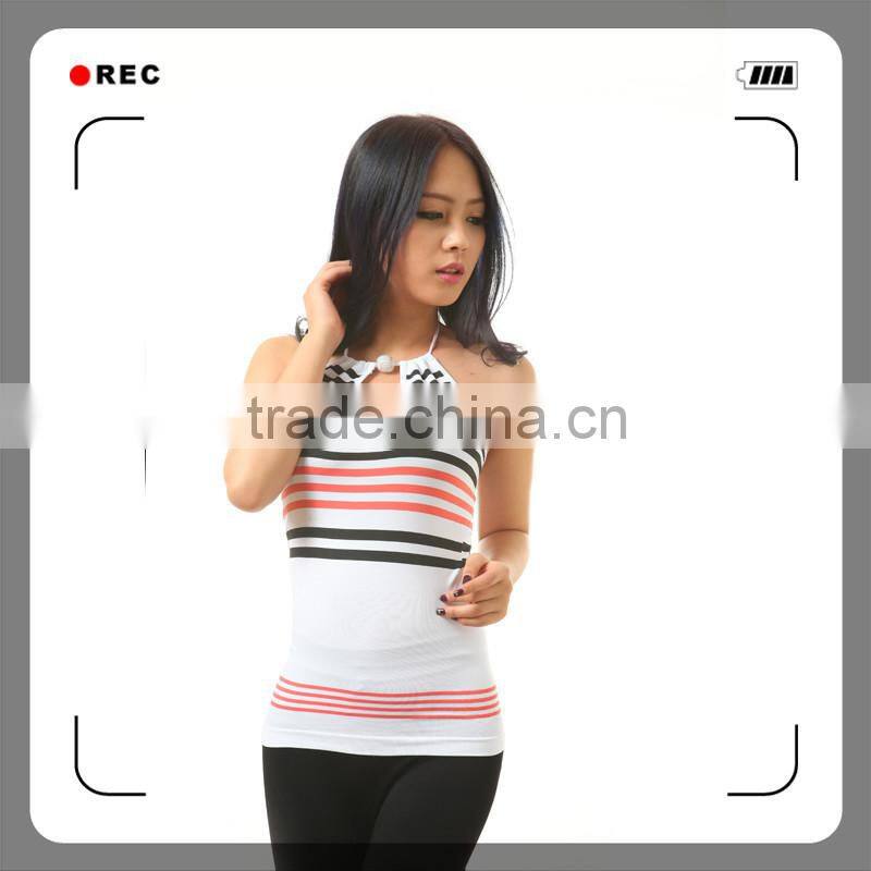 Girl's seamless wholesale tank top with stripe