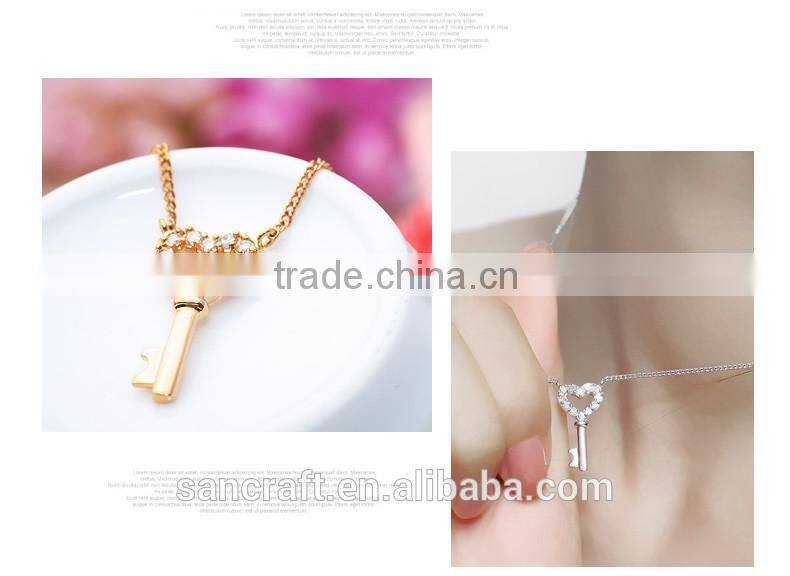 Love heart cubic zirconia best selling 2016 18k gold plated jewelry set