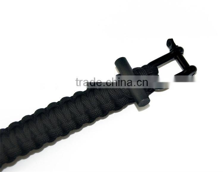 Survival Kit Paracord Bracelet Flint Fire Starter with compass