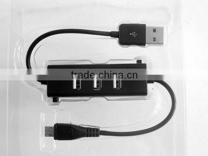 2.0 usb micro port charging cable with usb hub