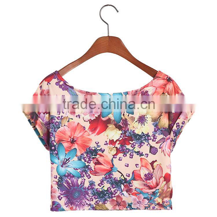 OEM service cheap National style sleeveless sexy knit custom women crop top