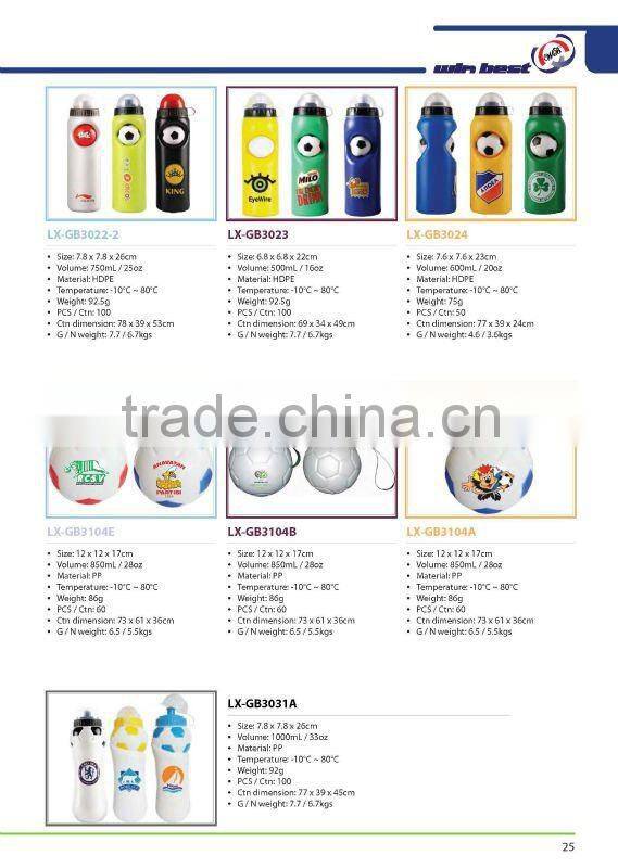 600ml/20oz silver color sport water bottles