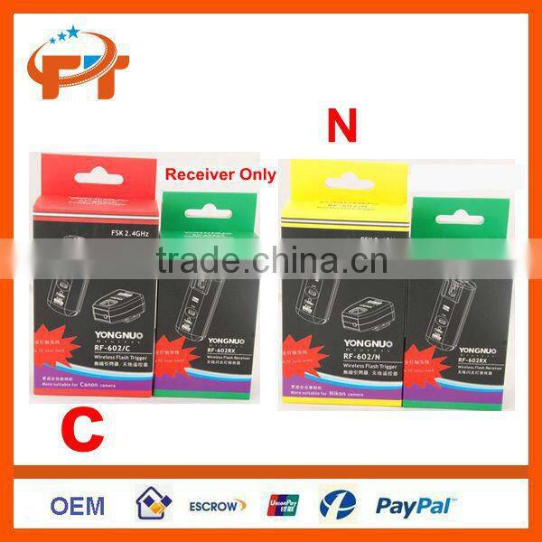 RF-602 2.4GHz Wireless Remote Flash Trigger for Canon and Nikon