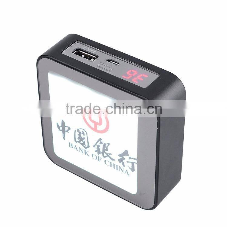 OEM advertising power bank with LCD display slide show logo image