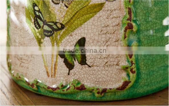 Green Ears Ceramic Glaze Vase Hand-painted Oil Painting B09BH04-5