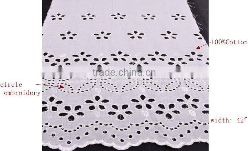 100% white swiss voile cotton embroidery fabric