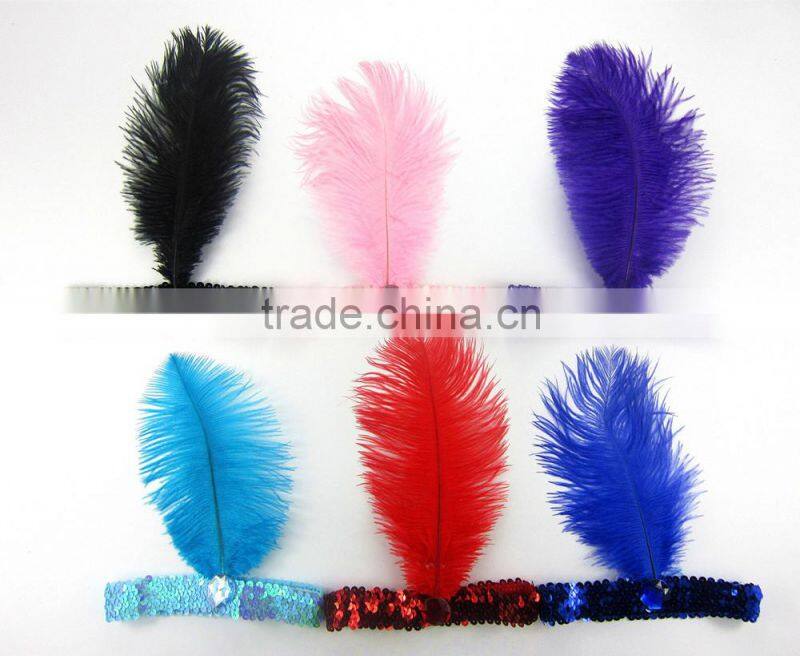 1920S feather flapper headpiece gatsby charleston fancy dress costume accessory