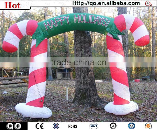 Newest unique design inflatable candy cane arch for christmas decoration