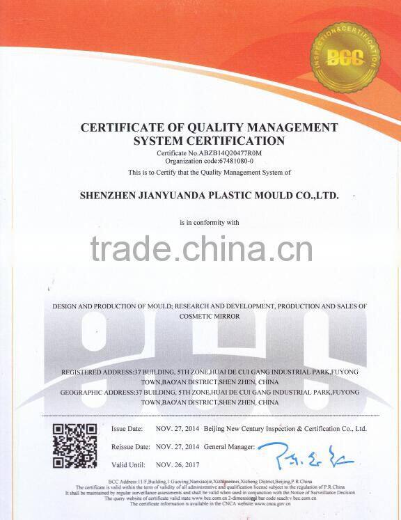 Stick on wall fogless shower mirror shaving mirror , 3x magnifying lighted bathroom wall mirror