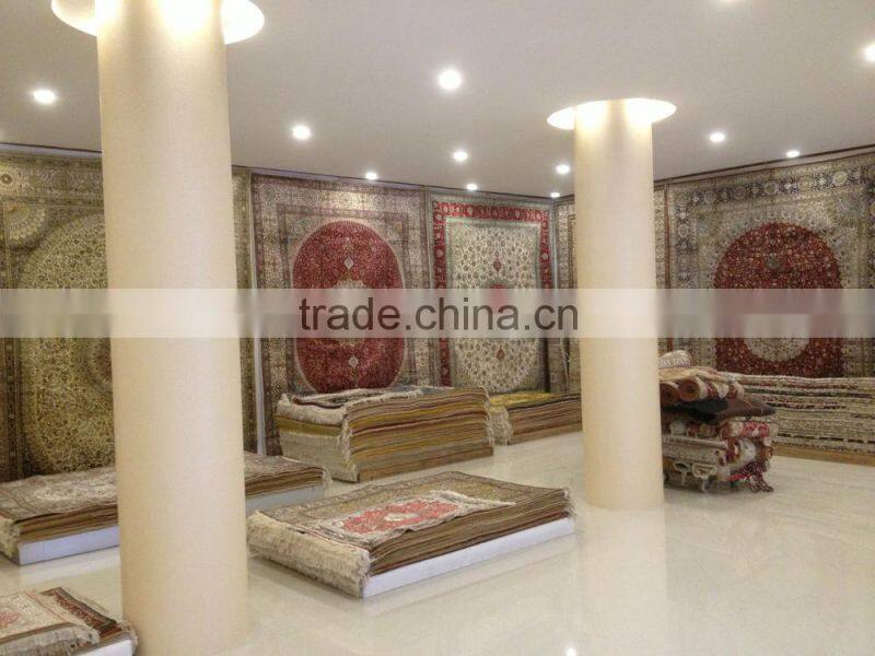 Hand knotted 4x6ft chinese persian red silk rug carpets