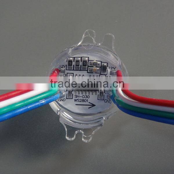 30mm ws2801 led modules waterproof IP67 DC 12V Led pixel modules Diameter
