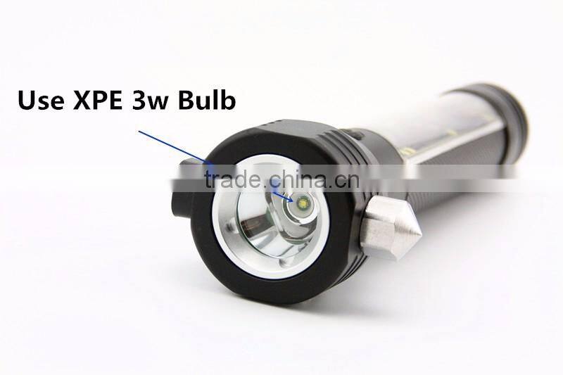 Gift Box-2016 NewTen functions in One Flashlight,Solar LED Torch With Hammer Campus USB Android Output Car Essential Emmergency