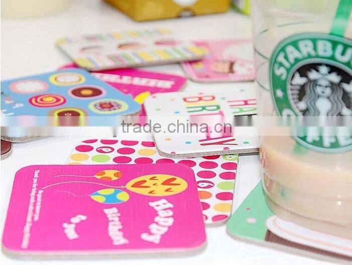 Enviromental paper coasters for one time use with logo printing
