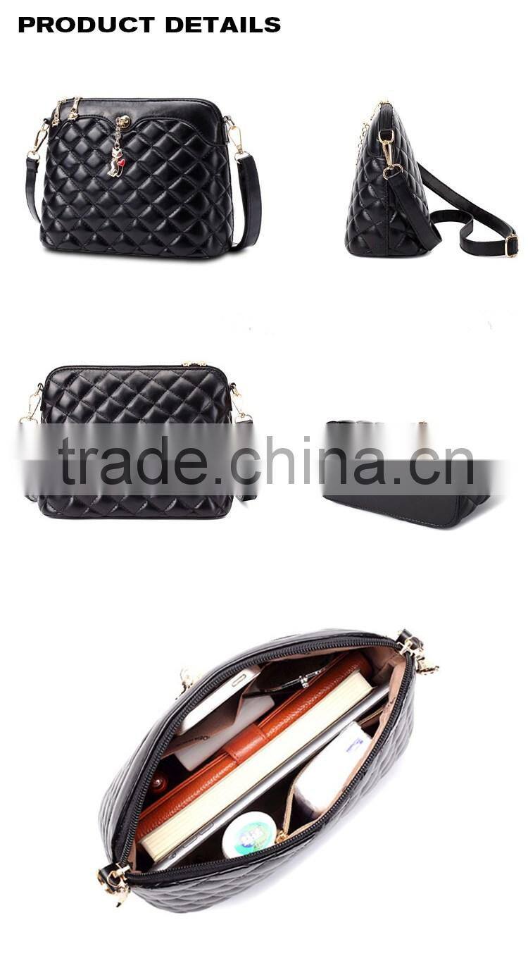 Customized Advanced Black PU Lady Shoulder Bag
