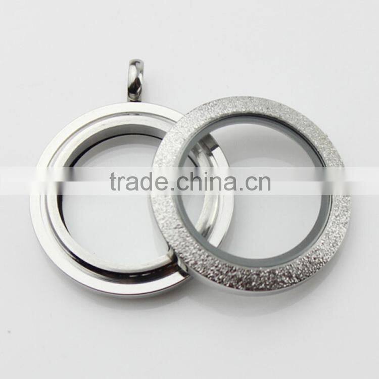 Trending Hot Rose Gold 316L Stainless Steel Screw Twist Sparkle 25mm Floating Charms Lockets