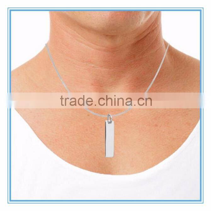 Long Plain Engraving Available Dog Tag Necklace