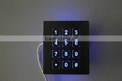 12 keys metal numeric vandal proof illuminated keypad