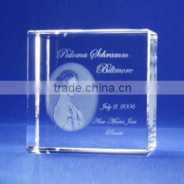 Laser engraved crystal awards plaques with base